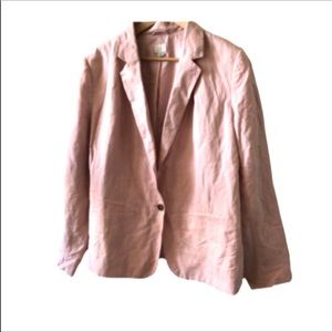 Lagenlook summer blush pink linen jacket 18